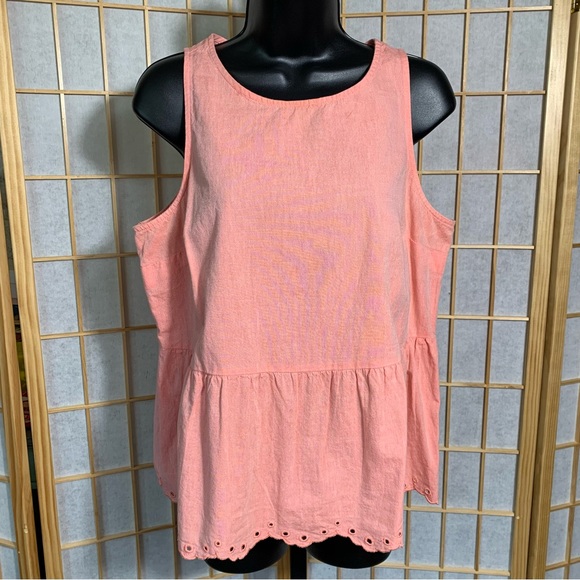 Tops - Old Navy 100% Cotton Sleeveless Eyelet Ruffle Blouse